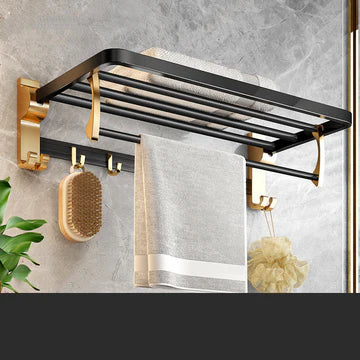 Light Luxury Style Towel Free Punch Bathroom Rack